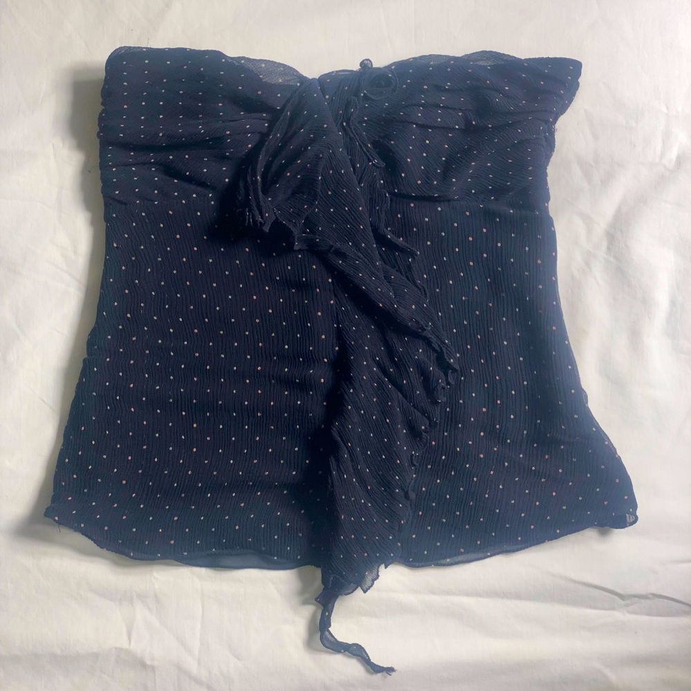 Strapless black and soft pink polka dot The Limited Size 2 top